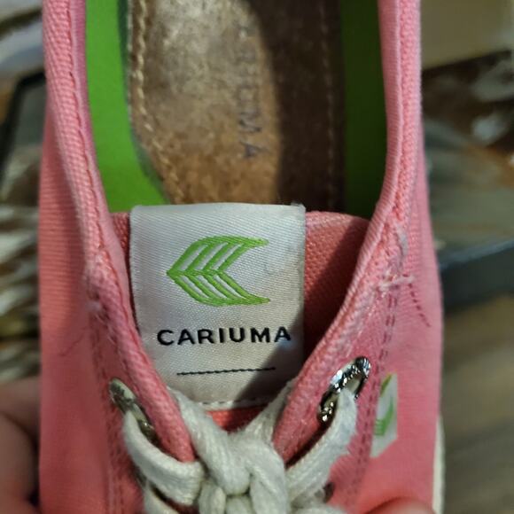 Cariuma OCA Low Pink Lemonade Canvas Sneaker Vegan Sustainable US W7 - Picture 2 of 11